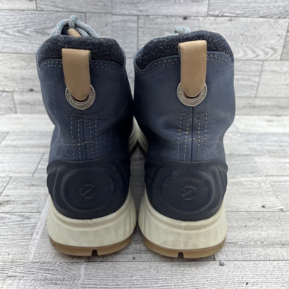 Ecco Exostrike Hydromax Blue Yak Leather‎ Hiking Boots Women Size 7 - Picture 4 of 10